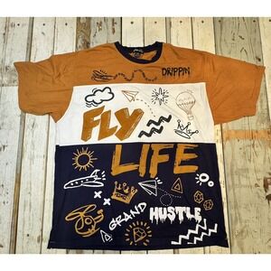 One Color Nation Drippin Fly Life Shirt Mens Size 3XL Grand Hustle